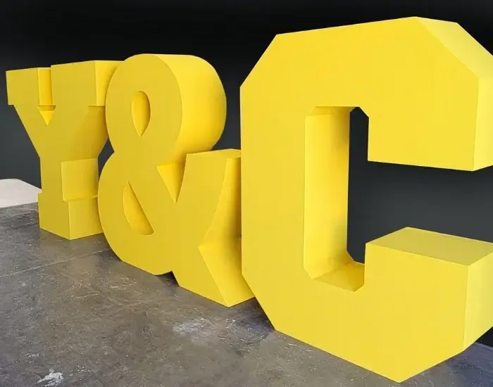 Kalın Hacimli Y&C Harf Kesimi - Sarıya boyanmış